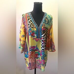 Melissa Paige-Multicolor Patchwork Blouse Size M
